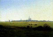 Caspar David Friedrich Meadows near Greifswald oil painting
